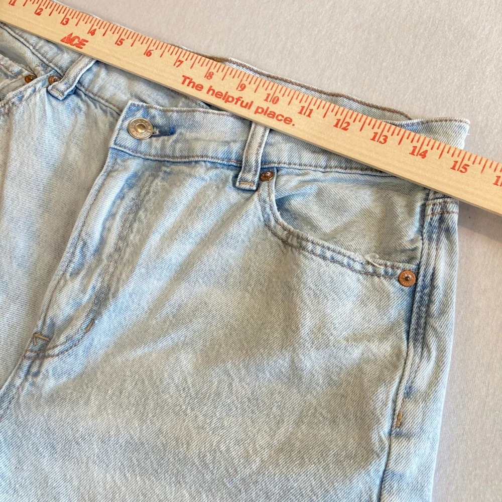 American Eagle Jeans Women 10 (29x31) Highest Rise Baggy Straight Light Wash